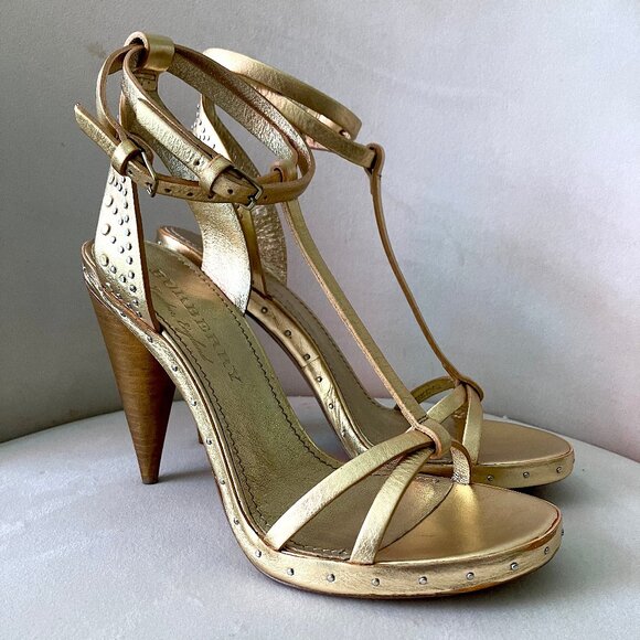 Burberry Runway "Hans" Sandal in Metallic Gold (Sz 37) NWT - Picture 2 of 14